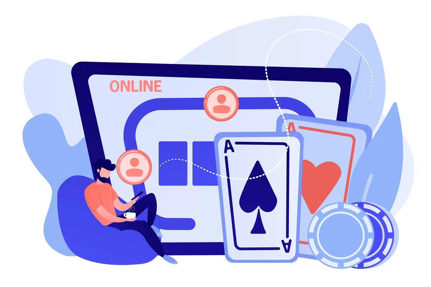 Ilustração de acesso a cassino pelo celular